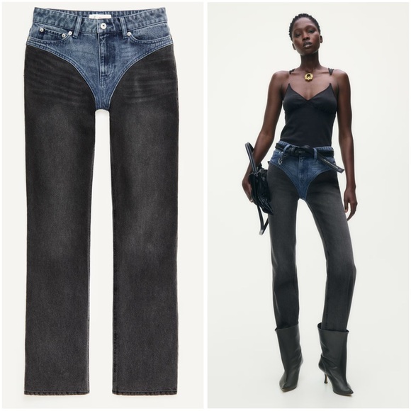 H&M Glenn Martens Two-Tone Straight-Leg Jeans